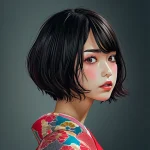 beautiful ai japanese bob hair girl portrait - Featured - beautiful ai japanese bob hair girl portrait