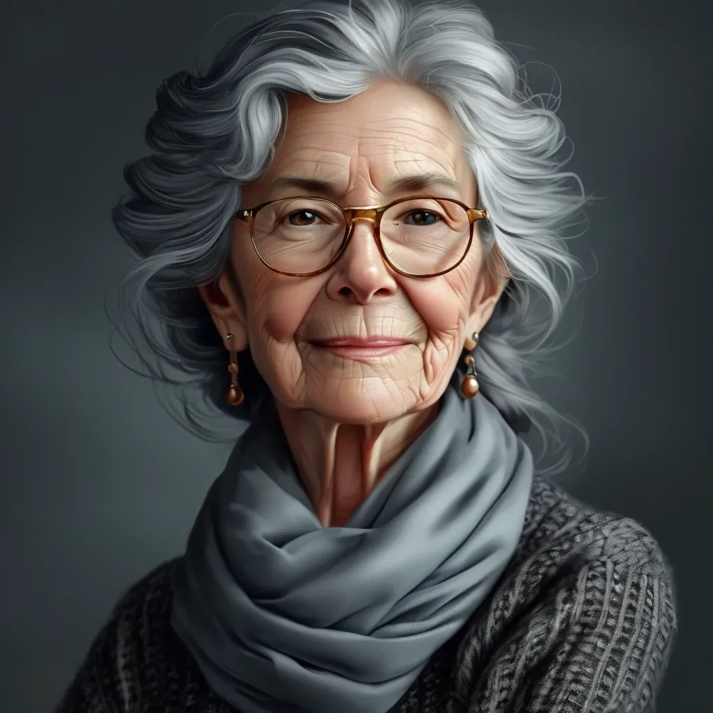 beautiful grey haired woman