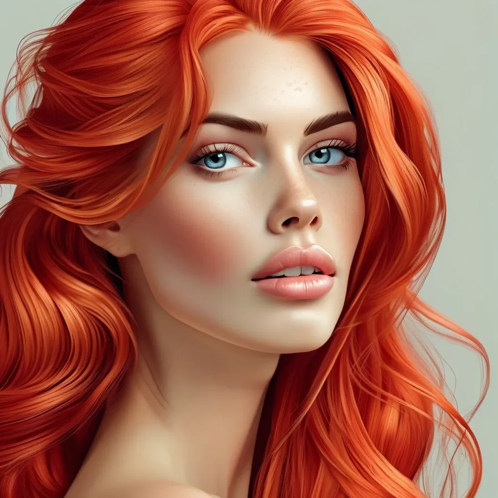 beautiful red hair woman