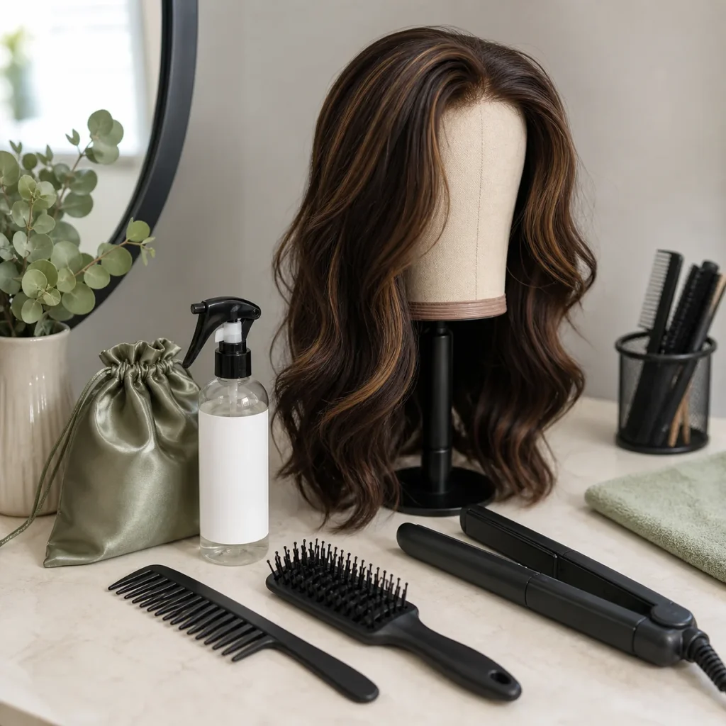 wig care and styling setup reference