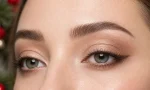 holiday eye makeup shimmer and liner close-up