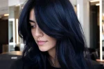 blue black hair dye cool navy sheen on dark hair