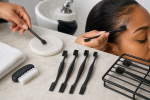 Unbranded hair care setup for Edge Styling Brushes: Bristle Firmness, Comb End, and Hygiene