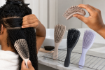 Unbranded hair care setup for Flexible Detangling Brushes: Row Flex, Bristles, and Sectioning