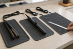 Unbranded hair tools setup for Heat-Resistant Styling Mats: Material, Size, and Countertop Protection