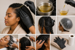 Unbranded hair care setup for Hot Oil Hair Treatments: Temperature Control, Application, and Cleanup