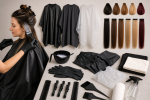 Unbranded hair color setup for How to Choose and Use Hair Color Capes at Home