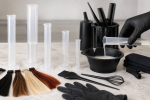 Unbranded hair color setup for How to Choose and Use Measuring Cylinders for Hair Color at Home