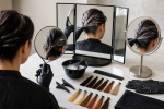 Unbranded hair color setup for How to Choose and Use Mirrors for Checking Hair Color Coverage at Home