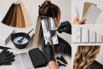Unbranded hair color setup for How to Choose and Use Pre-Cut Hair Color Foil Sheets at Home