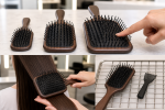 Unbranded hair care setup for Paddle Hair Brushes: Cushion, Pin Tips, Size, and Cleaning
