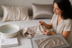 Unbranded hair care setup for Silk Pillowcases for Hair: Momme, Construction, and Cleaning