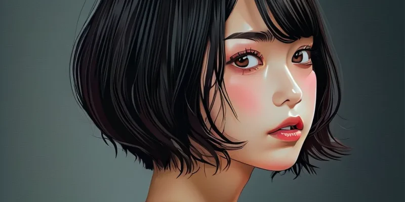 Stunning AI-Generated Portrait of a Japanese Girl with a Bob Haircut