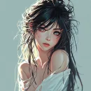 Charming Anime Girl with Wild Messy Hair