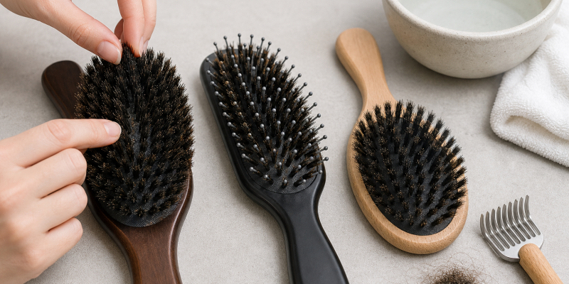 Boar-Bristle Hair Brushes: Bristle Blend, Density, and Cleaning