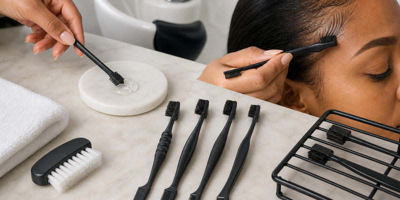 Edge Styling Brushes: Bristle Firmness, Comb End, and Hygiene