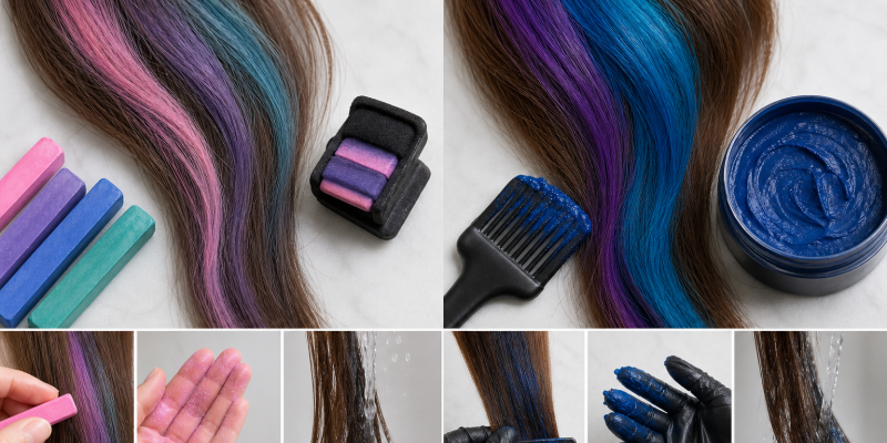 Hair Chalk vs Color Wax: Finish, Hold, Transfer, and Removal