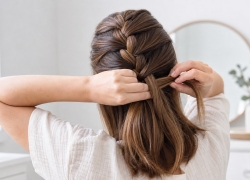 How to French Braid Your Own Hair: Over-Cross Steps