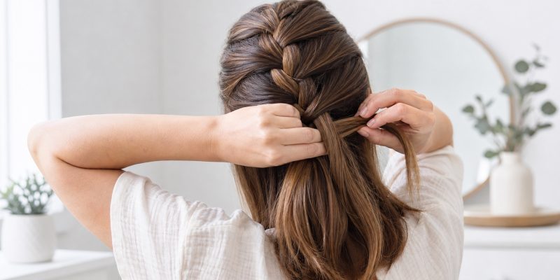 How to French Braid Your Own Hair: Over-Cross Steps