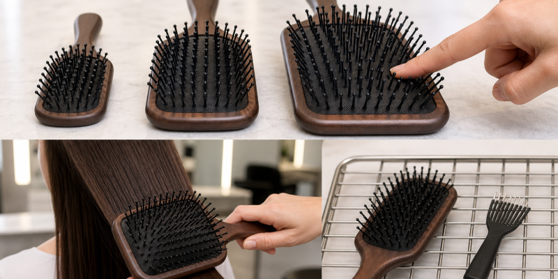 Paddle Hair Brushes: Cushion, Pin Tips, Size, and Cleaning